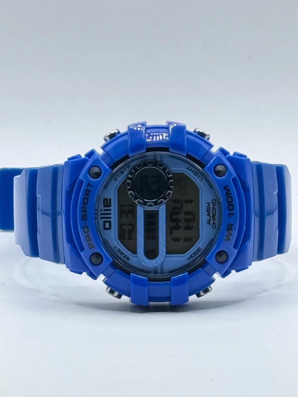 Ollie Digital Watch featuring a Blue Resin Band and Bezel Chronograph